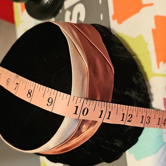 Delman Black Velvet Hat with Multi-color Satin Ribbons - Picture 5 of 9